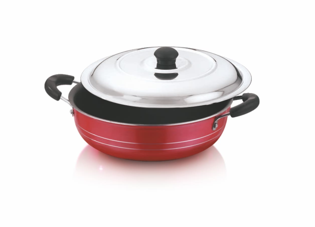 TEJAS Prima Non-Stick Deep Kadai with S.S. Lid