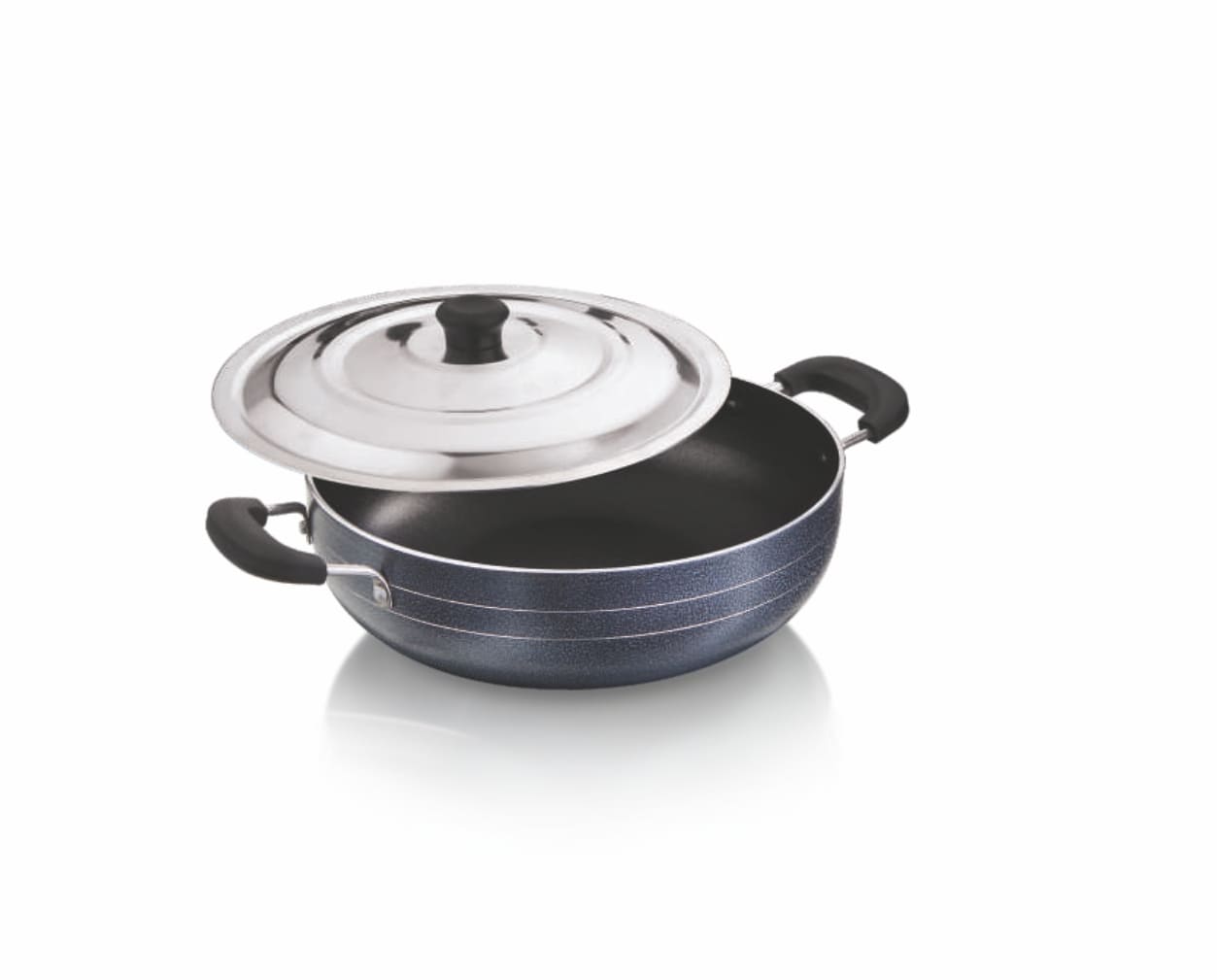 TEJAS Diamond Non-Stick Kadai with S.S. Lid HMT
